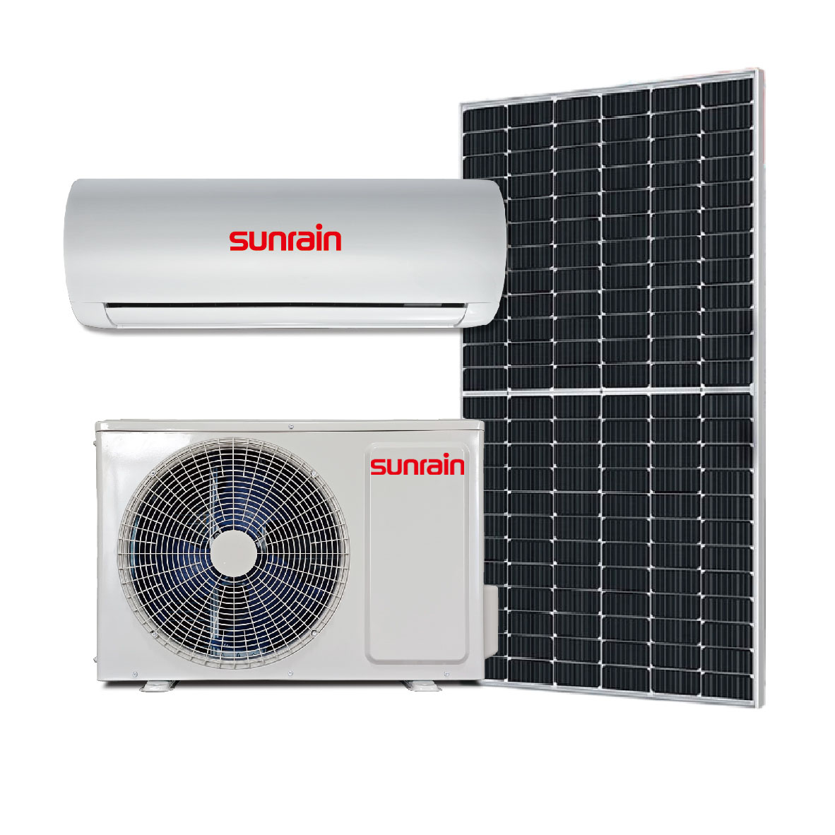 Sunrain 12000BTU 18000BTU 24000BTU Настенный Сплит AC DC гибридный солнечный кондиционер для отопления и охлаждения