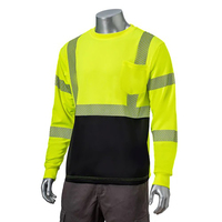 Résistant à la flamme classe 3 vert hommes travail uniforme haute visibilité Construction réfléchissant à manches longues haute visibilité sécurité t-shirts poche