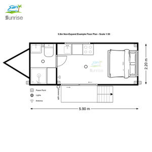 Sunrise <strong>Ready</strong> <strong>Made</strong> Motorhome With a Dining Room, Cheap Modular Outdoor Sandwich Panel Tiny Houses on Wheels Builder - Product Image 5