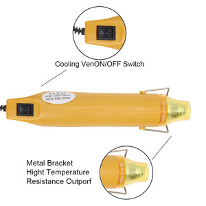 Pistola <span class=keywords><strong>de</strong></span> Aire Caliente Eléctrica Mini <span class=keywords><strong>de</strong></span> 110V con Enchufe JP Amarillo, Multifuncional, Portátil, 300W, Herramienta <span class=keywords><strong>de</strong></span> <span class=keywords><strong>Calor</strong></span> con 3 Años <span class=keywords><strong>de</strong></span> Garantía para Bricolaje - Product Image 5