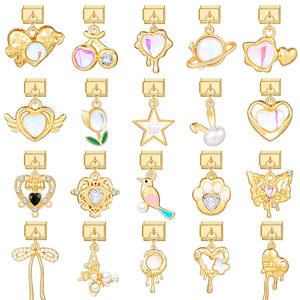 DIY Vente en gros avec diamant Breloques italiennes avec pendentif Or Fleurs Fruits et Animaux Série Bracelets à breloques italiens - Product Image 3