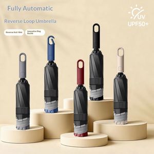 Paraguas Moderno Totalmente Automático con Gancho, Antitormenta, Protección Solar y Contra la Lluvia, Reforzado, para Regalos Empresariales, Venta al por Mayor Transfronteriza - Product Image 3