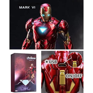 Figurines d'<span class=keywords><strong>action</strong></span> Iron Man de 7 pouces de Zd Toys, édition du 10e anniversaire de Marvel - Version lumineuse - Lumière dans la poitrine (LED MK6) <span class=keywords><strong>à</strong></span> l'échelle 1/10 - Product Image 2