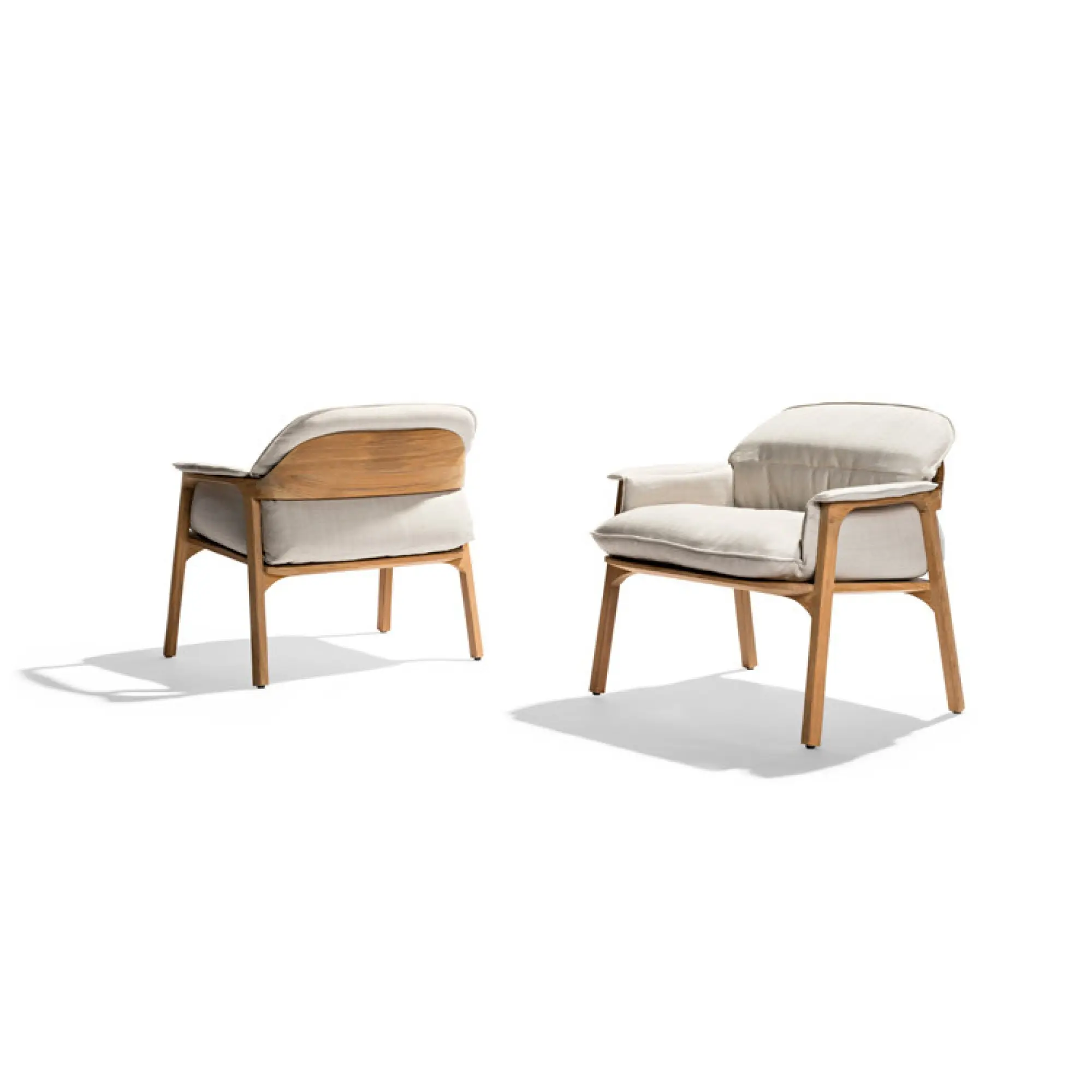 Teak garden furniture Nordic style wooden outdoor armchair leisure teak lounge chairs