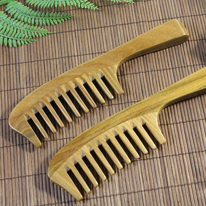 Green Sandalwood <b>Wide</b> Tooth <b>Comb</b> 20cm Handmade Massage Hair <b>Comb</b> For General Use - Product Image 1