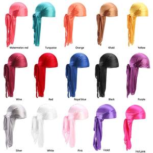 Couvre-chef Soyeux Personnalisé Solide Designer Compression Lisse Satin Durags Vagues avec Longue Queue Pour Hommes Durags pour Hommes - Product Image 6