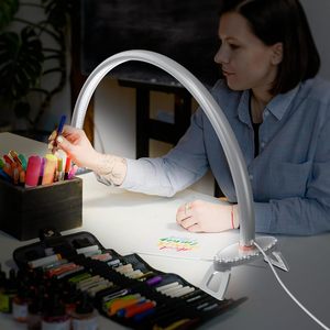 Lámpara <span class=keywords><strong>LED</strong></span> Profesional de Media Luna para Manicura, Plegable, para Mesa de Manicura, Pestañas, Belleza, Tatuajes, Spa, Arte - Product Image 1