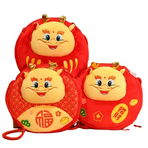 BoTu Plush Coin Purse Money Packing Bag Lucky Money Wallet Red Packet Dragon Year Mascot Cartoon Lucky Money 2024 Red Envelope