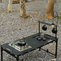 Table pliante tactique multifonctionnelle IGT avec support pour lampe suspendue, revêtement anti-corrosion pour utilisation en extérieur dans les parcs