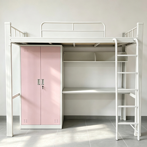 <span class=keywords><strong>Lit</strong></span> superposé en métal avec bureau et armoire, idéal pour dortoirs étudiants et appartements, <span class=keywords><strong>lit</strong></span> de personnel avec table d'étude pour dortoir - Product Image 3