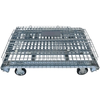 Panier en fil de fer robuste pour l'agriculture japonaise, conception détachable durable avec roues, équipement de transport et de stockage