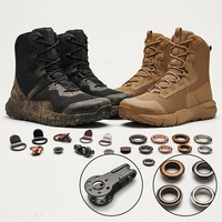 Crochets métalliques durables pour bottes, œillets de laçage rapide, passants en maille pour bottes de sécurité professionnelles, composants de quincaillerie pour chaussures tactiques OEM
