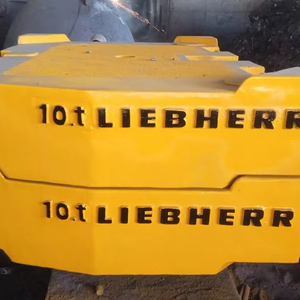 Pieza OEM de fundición de contrapeso de grúa Liebherr de 10MT personalizada de carga pesada para estabilidad de grúa móvil - Product Image 1