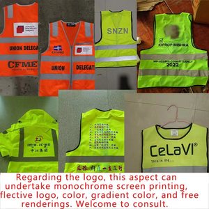Gilet de sécurité certifié ANSI Classe 1, imperméable, avec bande réfléchissante de 5 cm, logo, en polyester - Fourniture d'usine de vêtements de travail - Product Image 2