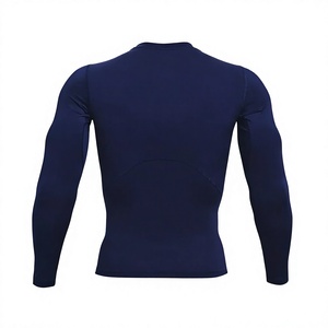 เสื้อคอมเพรสชั่นแขนยาวสีน้ำเงินกรมท่าสำหรับผู้ชาย ผ้ายืดสแปนเด็กซ์/โพลีเอสเตอร์ 240 กรัม ระบายอากาศได้ดี แห้งเร็ว เหมาะสำหรับออกกำลังกาย - Product Image 4