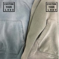 Vente en gros Sweat à capuche unisexe surdimensionné coupe carrée avec logo personnalisé, dégradé, effet délavé, bords effilochés, poche kangourou, style streetwear vintage