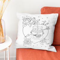 Housse de coussin à colorier soi-même avec marqueurs, motif Saint-Valentin, cadeau parent-enfant, OEM