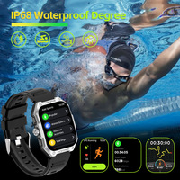 Montre connectée GPS sportive avec contrôle de caméra à distance, appels, écran carré, bracelet en silicone, montre de sport pour activités de plein air