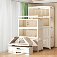 Armoire de rangement pliable mobile en plastique PP, armoire pliable pour usage domestique