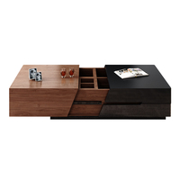 Table basse télescopique en placage de noyer pour salon, table à thé moderne pour petit appartement, multifonctionnelle avec rangement, rectangulaire, JY073