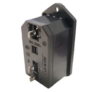 LZ-14-F21 industriel 3 prises C14 <span class=keywords><strong>prise</strong></span> <span class=keywords><strong>de</strong></span> <span class=keywords><strong>courant</strong></span> en laiton 10A 250V <span class=keywords><strong>borne</strong></span> à vis fusible unique marche-arrêt KCD4 interrupteur d'éclairage CE - Product Image 2