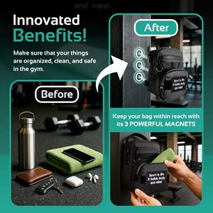 Sac bandoulière magnétique pour sport et gym, avec sangle amovible, porte-bouteille isotherme et compartiment magnétique isolé mural - Product Image 3