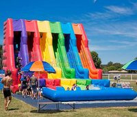Maison de jeu pour enfants Toboggan aquatique extérieur Tobogan gonflable Combo Piscine Toboggan aquatique gonflable