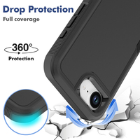 Étui de téléphone 2 en 1 TPU+PC pour iPhone 16e, coque de téléphone portable, plusieurs modèles