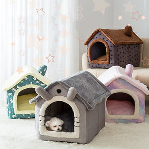 Cueva de felpa corta para perros y gatos, casa cálida, fabricante al por mayor - Product Image 1