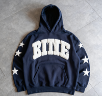 Sweat à capuche personnalisé de haute qualité 100% coton chenille patch brodé pull-over sweat à capuche pour homme Streetwear sweat-shirt d'hiver
