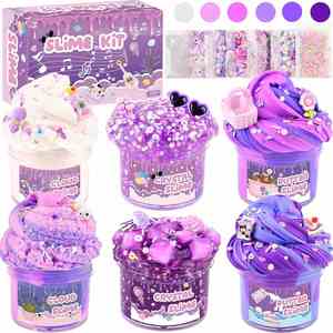Mixed Texture <b>Slime</b> Bundle Jelly Foam Creamy Styles Cute Decorations Non Sticky Party Favor Retail Gift Pack - Product Image 1