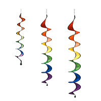 Moulin à vent spirale arc-en-ciel pliable : Décoration rotative pour jardin et extérieur
