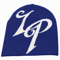 Chapeau en tricot design, bonnets d'hiver tendance avec logo jacquard imprimé personnalisé sur toute la surface du chapeau