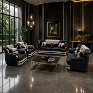 Juego de Sofás de 7 Plazas de Piel Sintética Moderna y Elegante, con Estructura de Madera Resistente y Características Ecológicas y Duraderas para Sala de Estar - Product Image 2