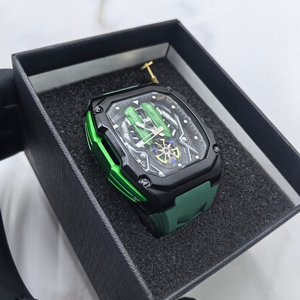 Montre de course F1 au design élégant, carrée, 20 mm, simple, moteur V12, quartz, résistante aux chocs, étanche, rouge SEO, bracelet en acier inoxydable et caoutchouc - Product Image 1