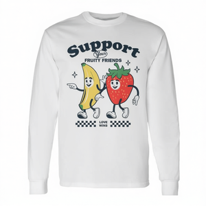 Maglietta a Maniche Lunghe 'Supporta i Tuoi Amici Fruttati' Design 'Pride Love Wins' Unisex per Adulti con Stampa Digitale Promozionale - Product Image 3