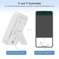 SLS TUYA Sensor Kelembaban Suhu WiFi lampu latar layar LCD bekerja Alexa Google Home USB PC plastik untuk garasi
