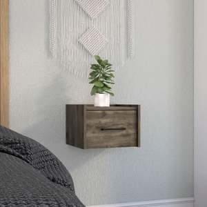 Boa Floating Nightstand Single Drawer Dark Brown <b>Wall</b> Mounted Bedroom <b>Storage</b> Drawer - Product Image 1