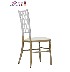 Mesas y sillas para eventos <span class=keywords><strong>fiesta</strong></span> con faja transparente al por mayor para silla de <span class=keywords><strong>fiesta</strong></span> evento Chiavari Sillas acrílicas mixtas de acero inoxidable - Product Image 4