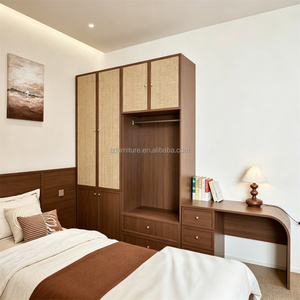 Affordable <b>Full</b> <b>Sets</b> Bedroom Furniture for Apartment Solid Wood King <b>Bed</b> Wardrobe Nightstands Storage Cabinet Sofa & Side Table - Product Image 1