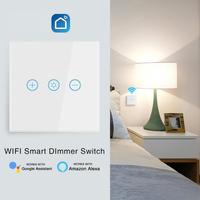 Interrupteur intelligent WiFi UBARO 10A 100-240V avec panneau tactile en verre trempé, compatible Alexa, Google Home et application Smart Life