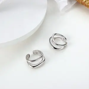 Toderi jewelry 1PCS 925 Sterling Silver Ear clip Earrings gold plated ear cuff women earrings wholesale