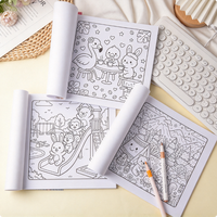 Livre de coloriage imprimé mignon pour enfants, carnet de croquis créatif, couverture en papier, reliure thermique, cadeau