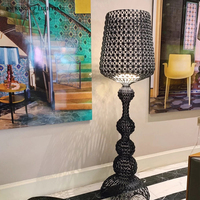 Lampe de sol/de table LED en acrylique minimaliste moderne de designer italien, commande tactile, lumière chaude 3000K, D50H166cm pour salon