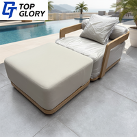 Ensemble de canapés de jardin en aluminium moderne TG pour villa, hôtel, terrasse, bord de piscine, extérieur