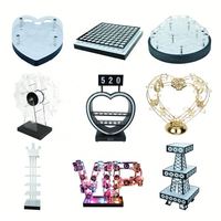 Plateau de service incurvé LED lumineux pour verres à shot, support de présentation pour verres à cocktail, idéal pour bars, mariages, événements et soirées en boîte de nuit