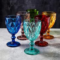 Lunettes à eau colorées en acier inoxydable, 9.5 once, verres à motif de diamant multicolores