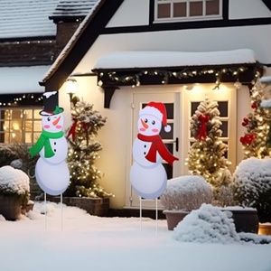 Linda Decoración Navideña de Muñeco de Nieve para Jardín, Material PP, Adornos de Invierno para Césped, para la Temporada Festiva - Product Image 2
