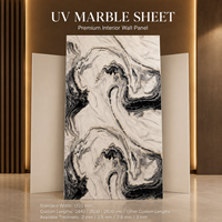 Panneau mural moderne en PVC imperméable à haute brillance MORLENX, motif marbré UV à rayures noires et ivoire, pour restaurant, salle de bain, salle d'exposition