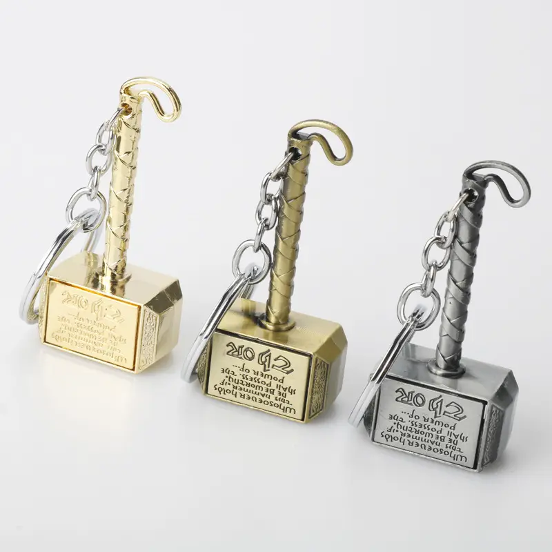 Creative Alloy 3D Hammer Bottle Opener Keychains Wholesale Custom Zinc Alloy Bottle Opener Keychains